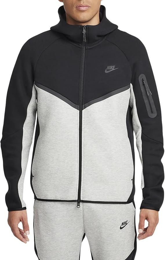 Nike Tech Men's Full-Zip Windrunner Hoodie (HV0949-011, Black/Dark Grey/Black) Small